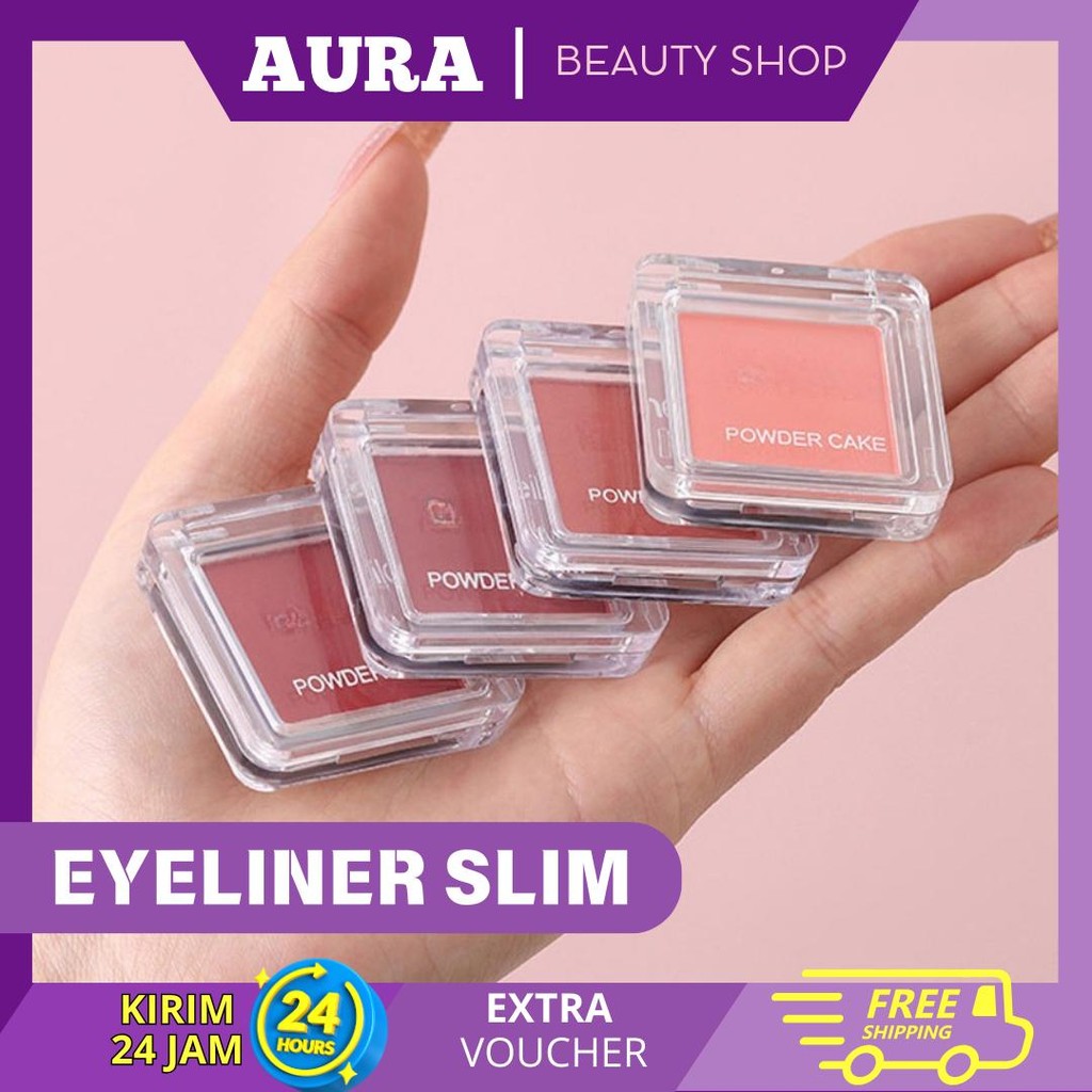 AURABEAUTY BLUSH ON MATTE 4 COLORS NUDE BLUSHER BLUSHON SVMY Blush On Anti Air Tahan Lama Palette Ma