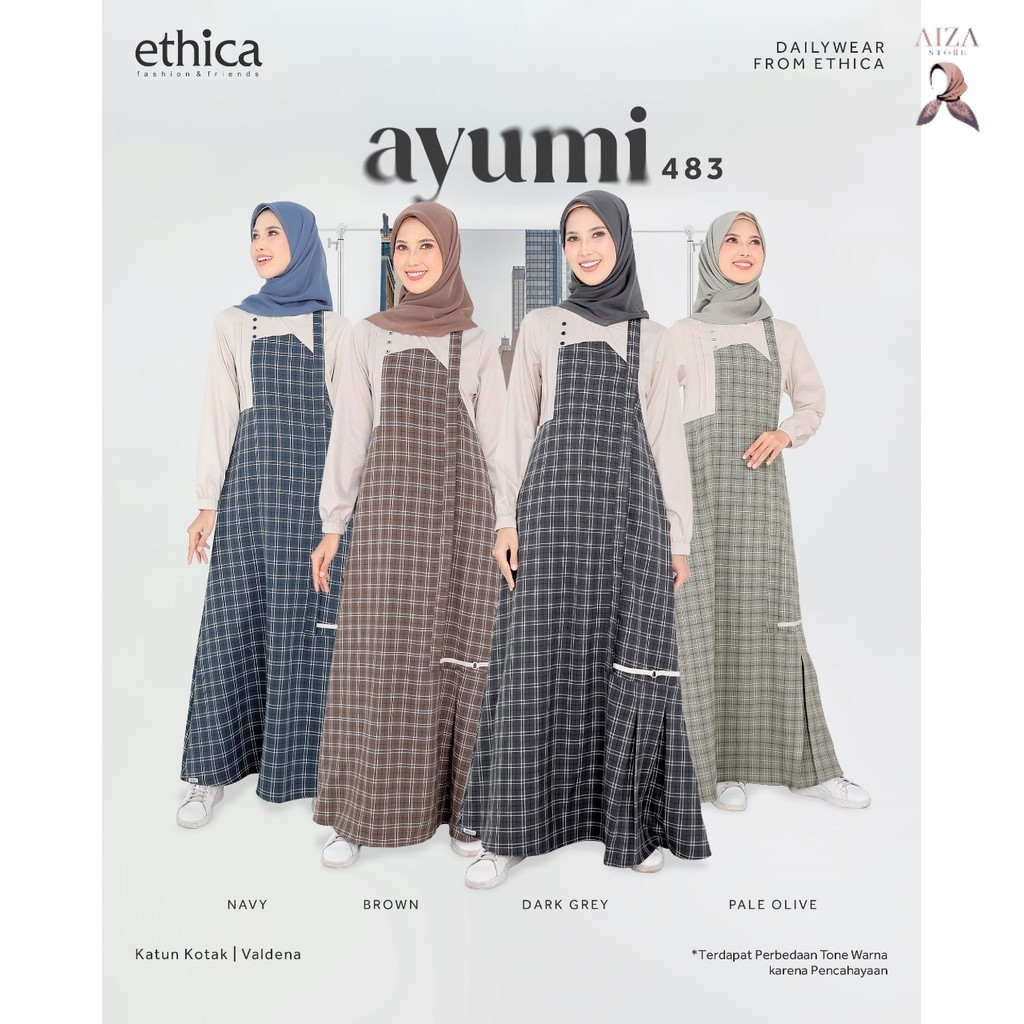 Ayumi 483 Gamis Kombinasi Busana Muslimah Wanita Dewasa by Ethica