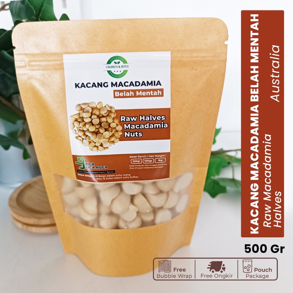 

Kacang Macadamia Mentah Belah 500 Gram / Raw Peeled Halves Macadamia Australia