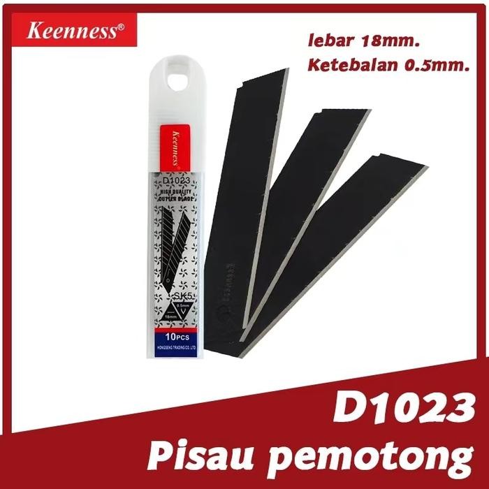 

Mata Cutter / Isi Cutter lebar 18mm tebal 0.5 Tajam Dan Kuat isi 10 kotak/ 100pcs - hitam, D1023 (10pcs)