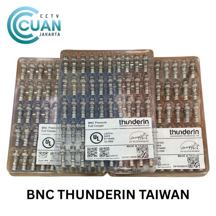 Konektor BNC Drat Taiwan Thunderin High Quality isi 50 Pcs / Connector CCTV