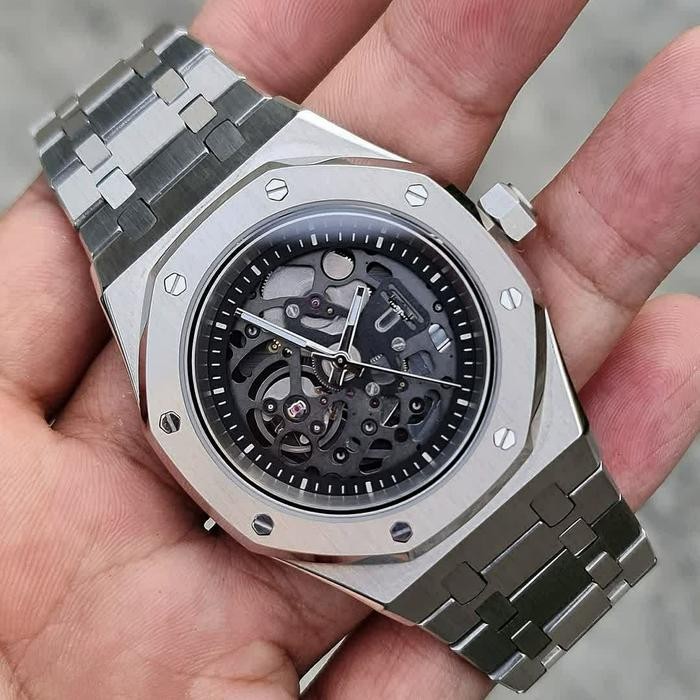 Seiko Mod Skeleton Black Dial