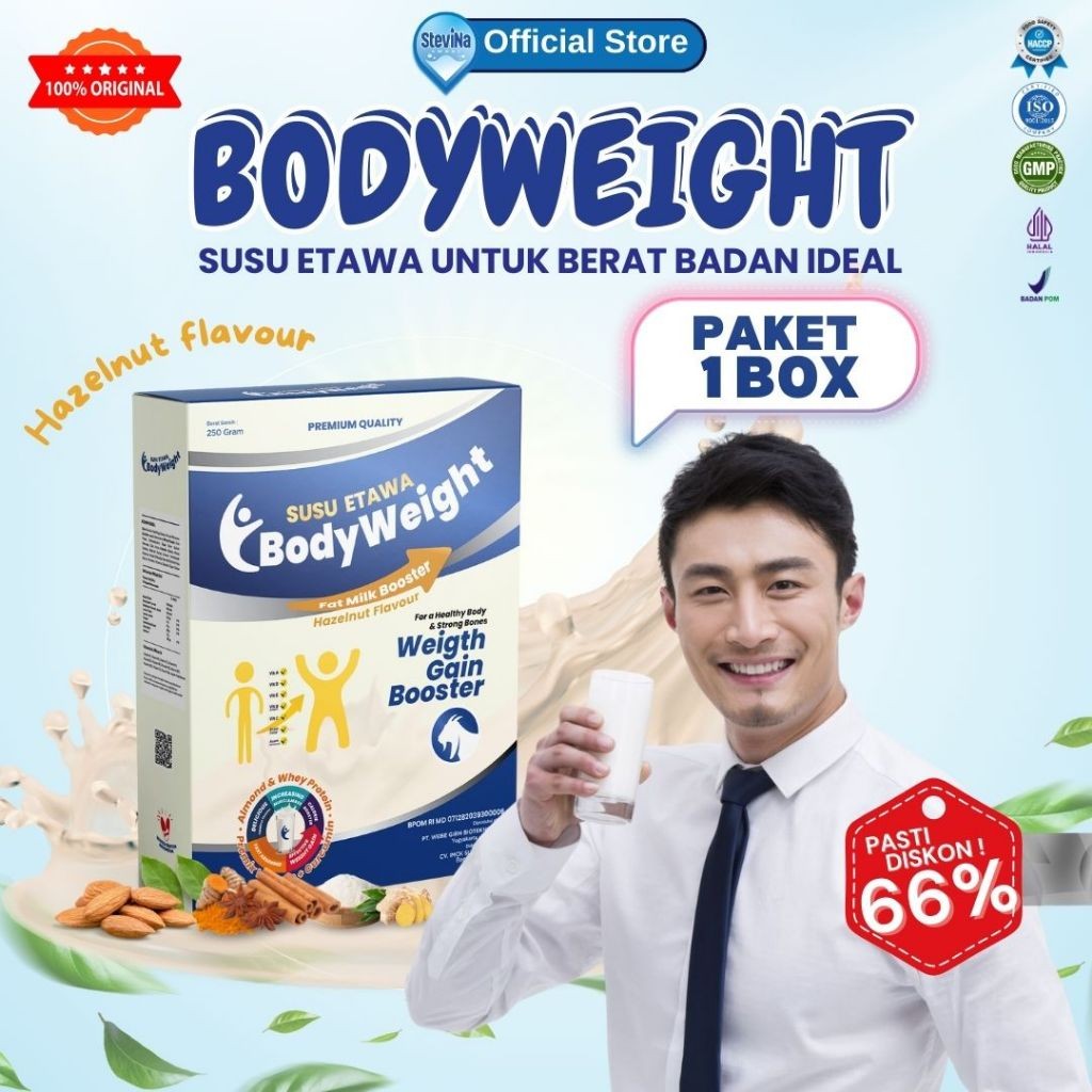 

BodyWeight Susu Kambing Etawa - Penggemuk Badan Menambah berat badan - Paket 1 Box Kemasan 250 gr