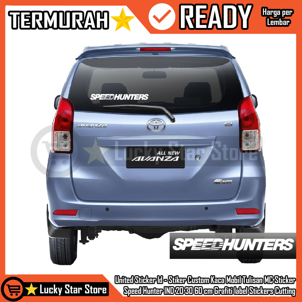 United Sticker Id - Stiker Custom Kaca Mobil Tulisan Sticker Speed Hunter IND 20 30 60cm Cm Grafiti 