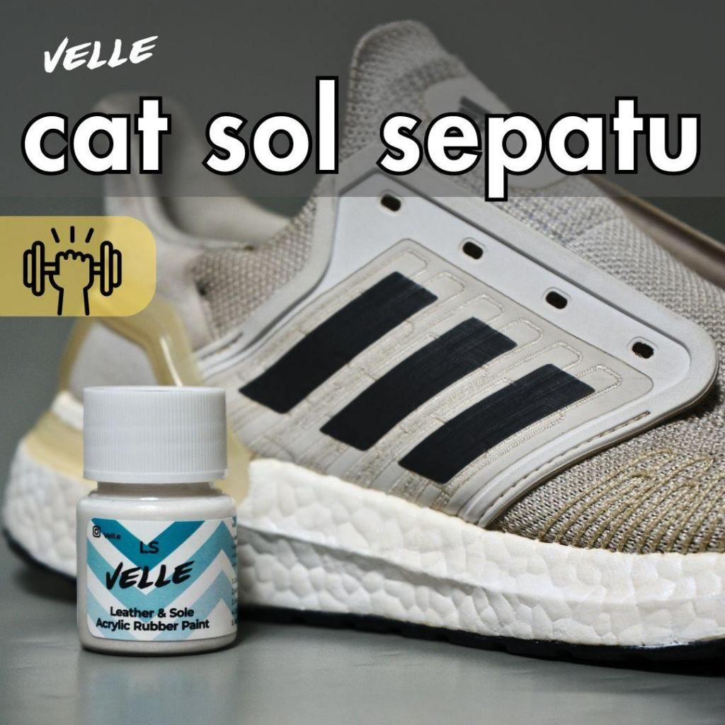 Velle LS - Cat Sol Midsole Sepatu Permanen, Anti Luntur, Anti Retak ke bahan Karet Rubber PU White B