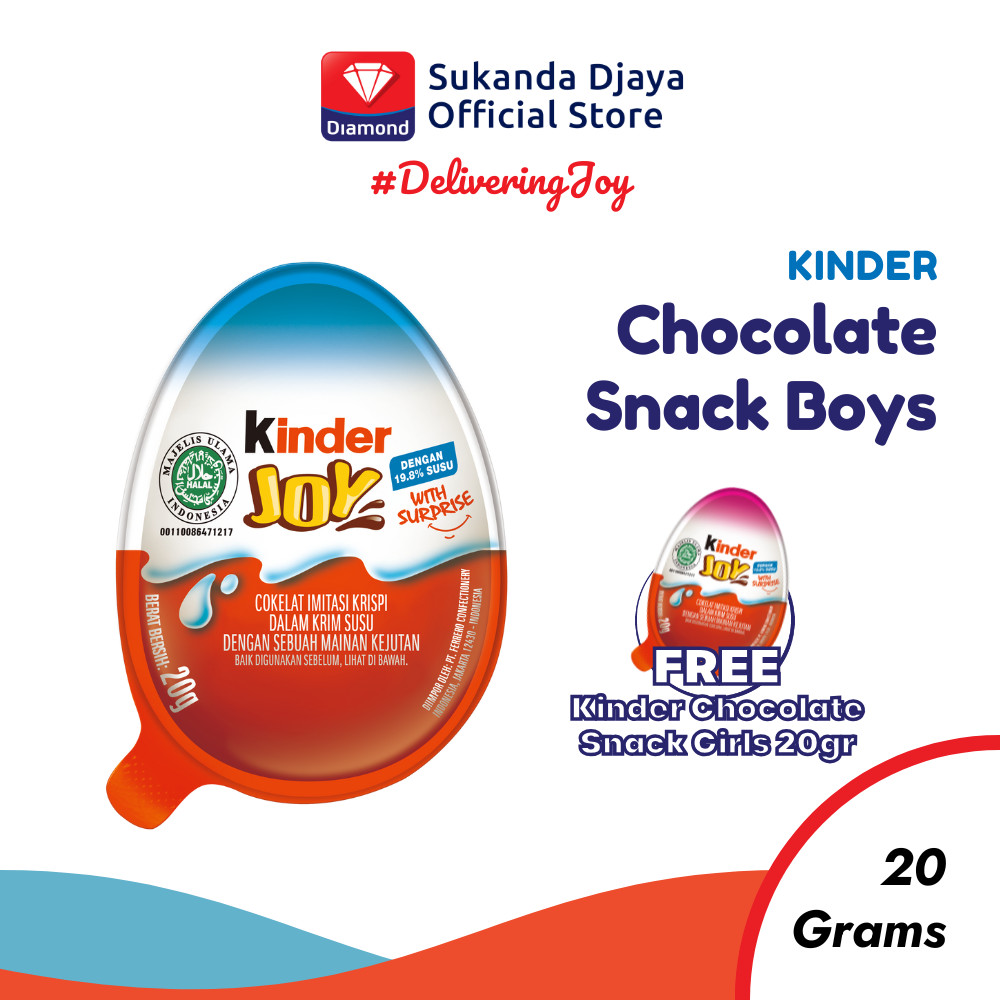 

[BUY 1 GET 1 FREE] Kinder Joy Boys Chocolate Snack 20 g Free Kinder Joy Girls Chocolate Snack 20 g