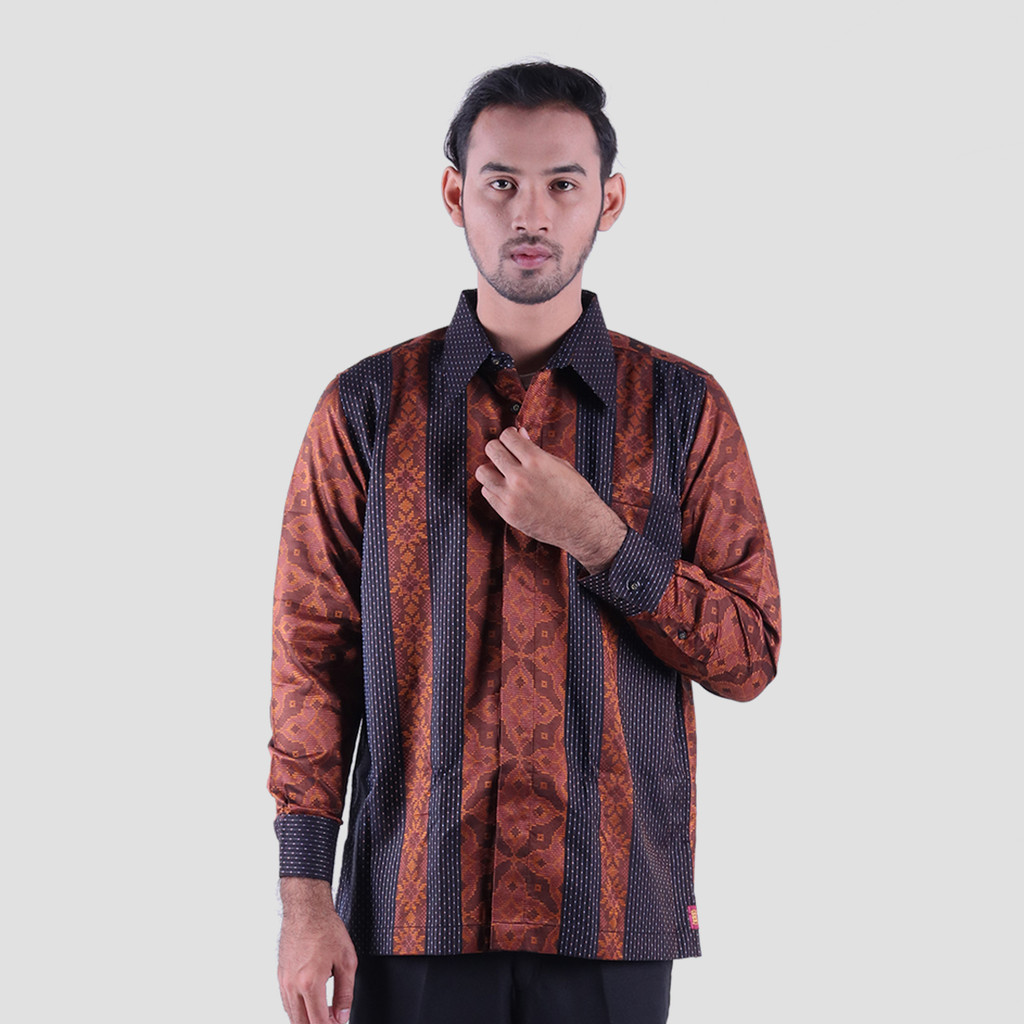 Baju Batik BHS Excellent Warna Hitam Coklat 01