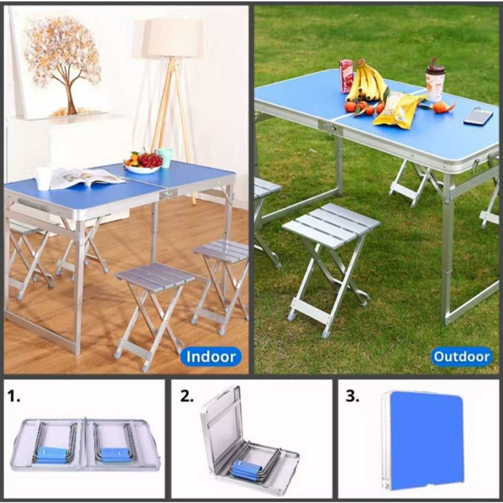 KENDI HOME SIDOARJO Meja Lipat Portable Outdoor Lipet Koper Camping Table Anti Karat Serbaguna Fleks