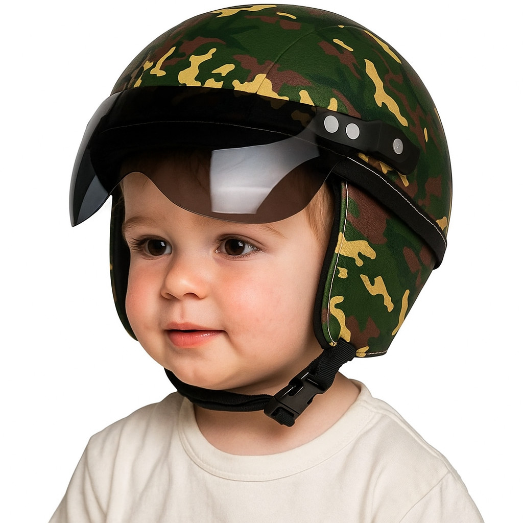 Helm Anak 2 3 4 5 Tahun Motif Army Kaca Retro