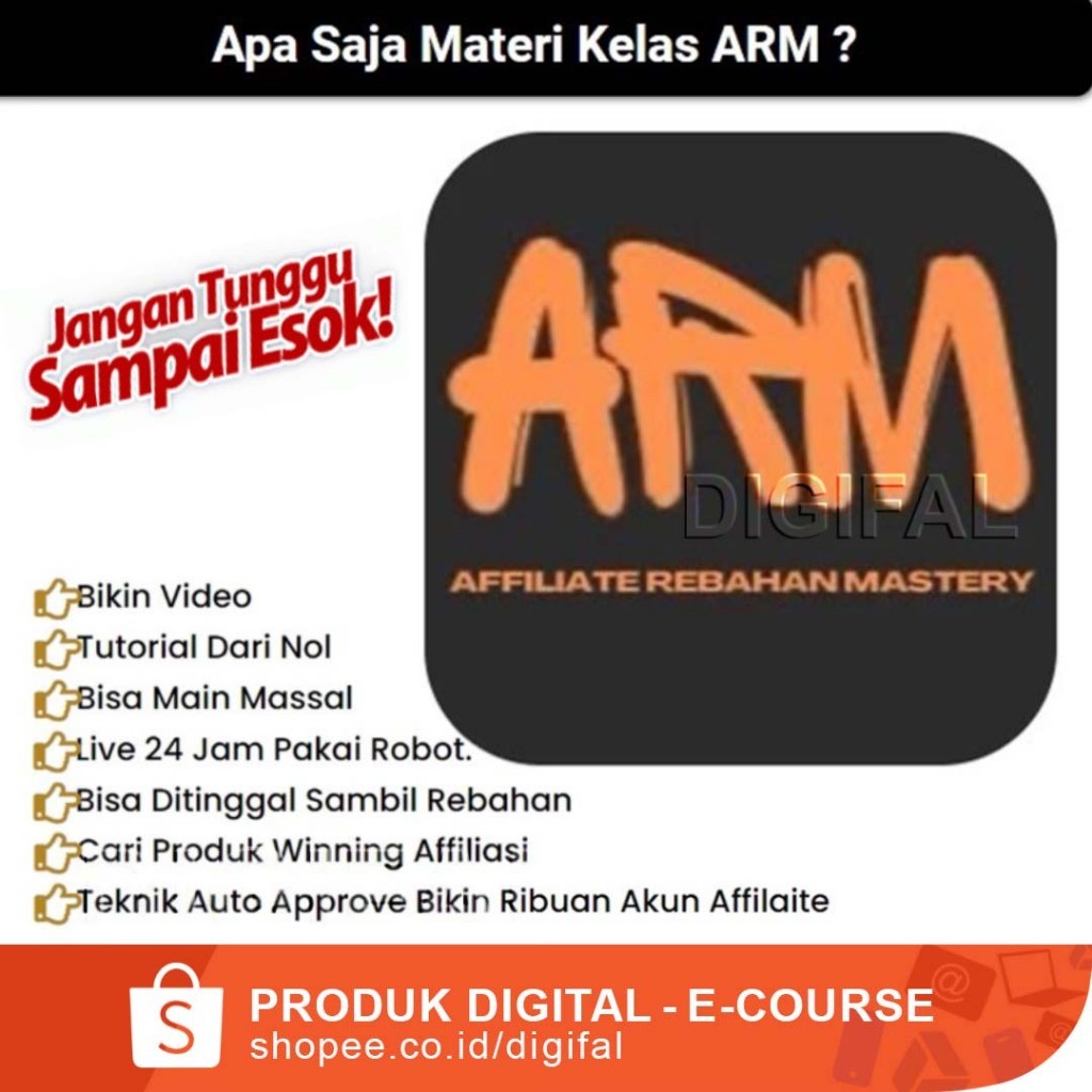 AFFILIATE REBAHAN MASTERY Cuan Besar Tanpa Kirim Barang