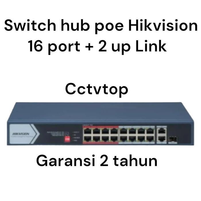 Hikvision POE Switch HUB 16 port+ 2up Link  resmi ornal poe switch hub 16ch