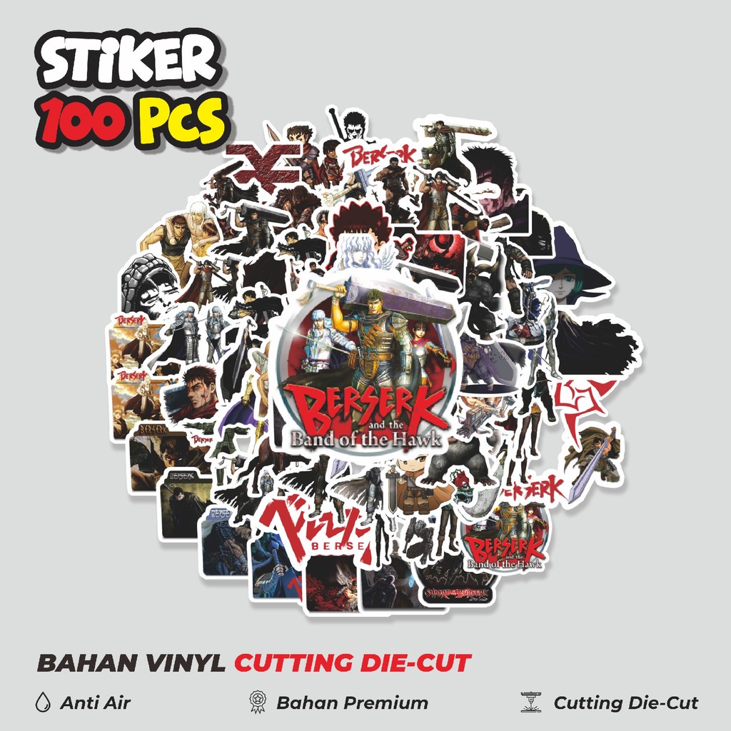

Terbaru! 50 pcs Stiker Anime Berserk Dekorasi Lucu Kreatif untuk Notebook, Skateboard, HP
