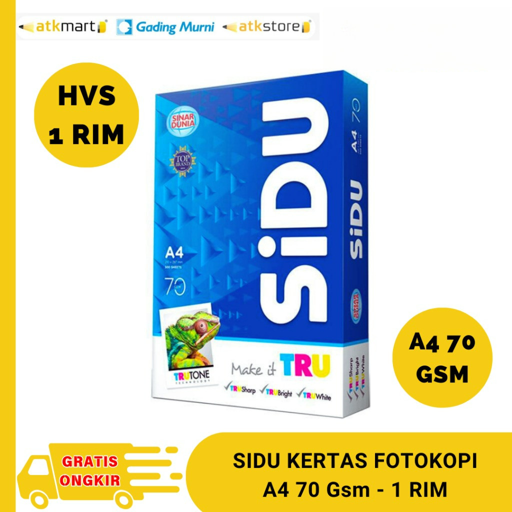 

Kertas HVS A4 Print Fotocopy A4 70/75 gsm - 1 RIM 500 Lembar