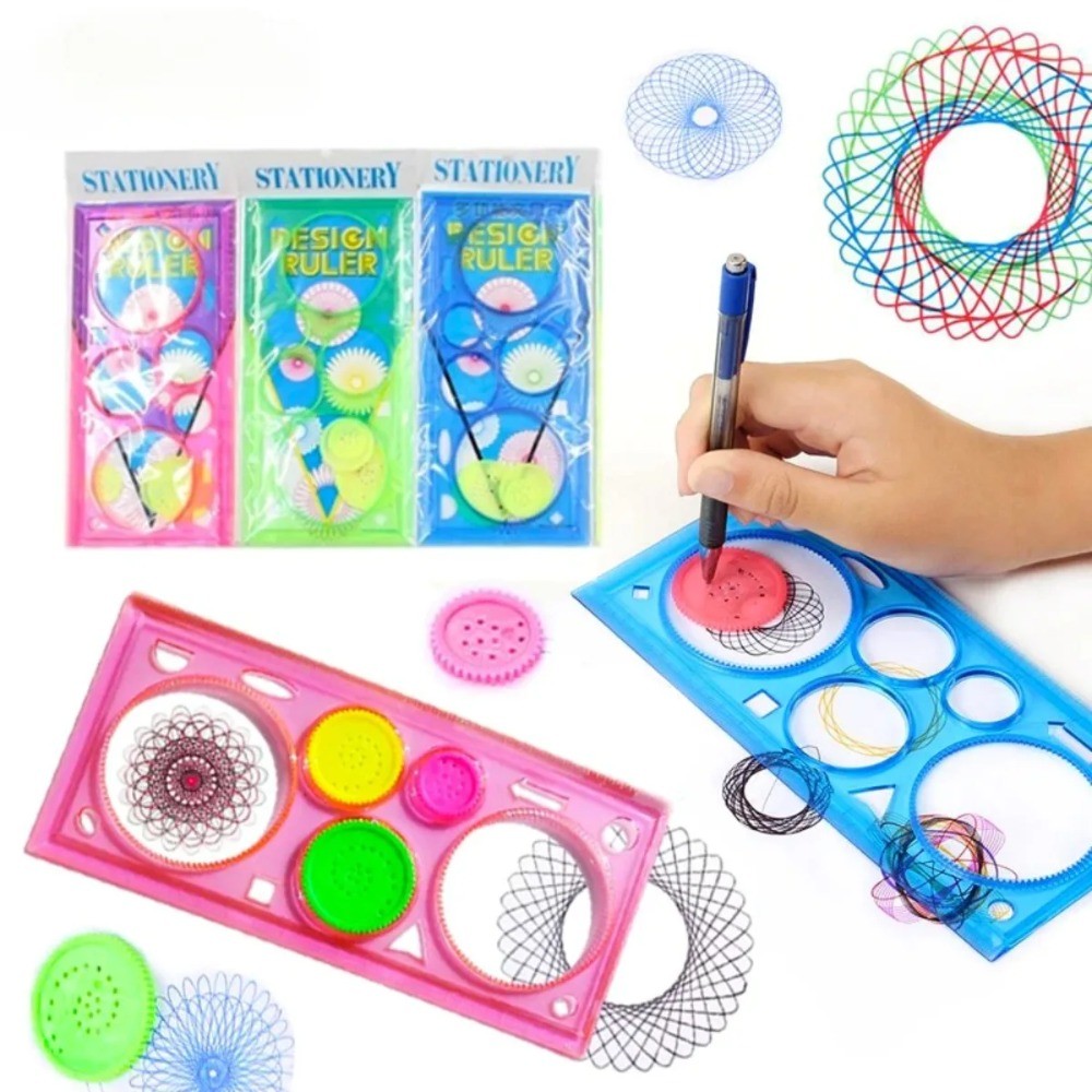 

1pc Geometry Spirograph Drawing Stencils Set Painting Template Art Crafts Creative Kids Educational Toy Variety of Flowers Ruler