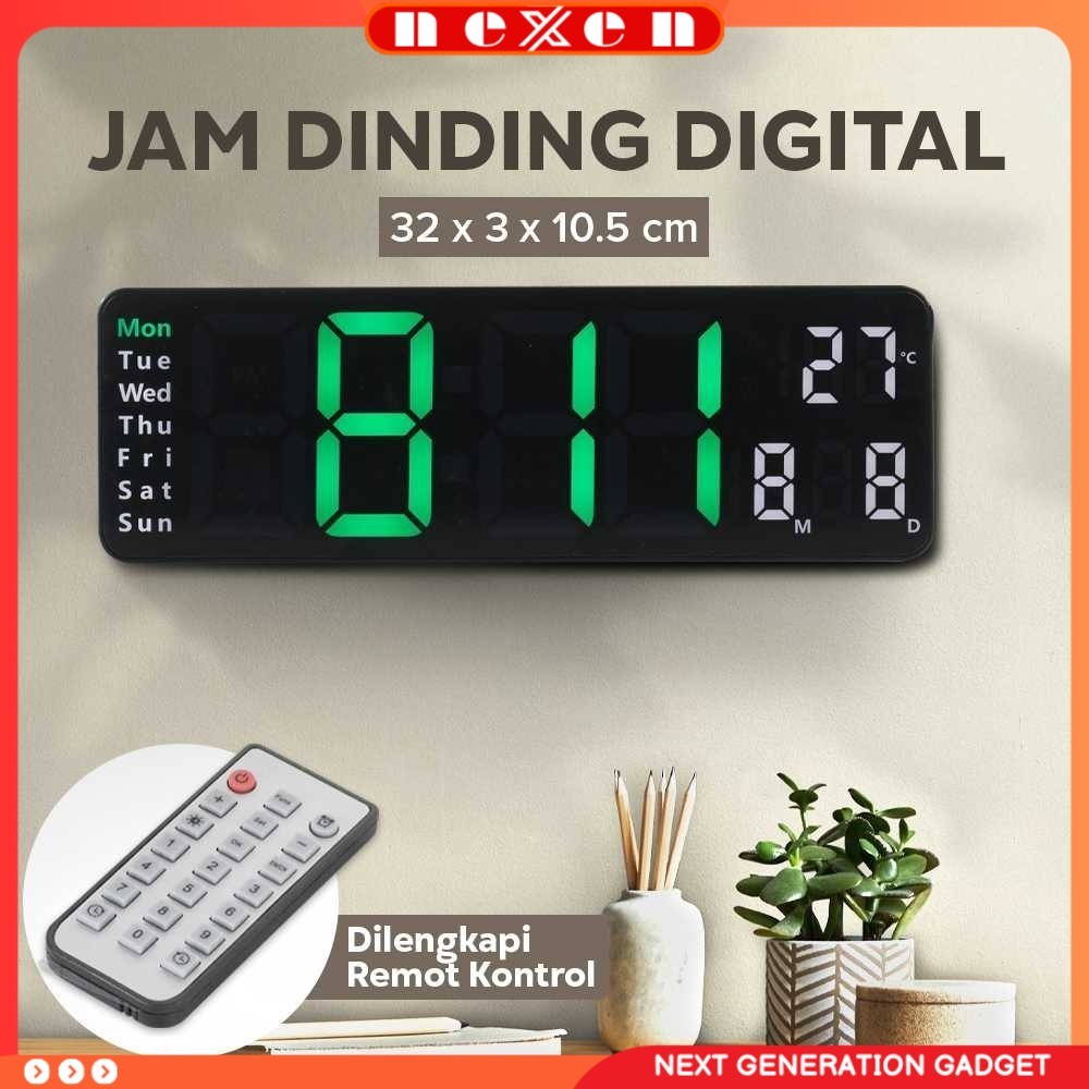 Jam Dinding Digital Minimalis Multifungsi with Remote -  6629