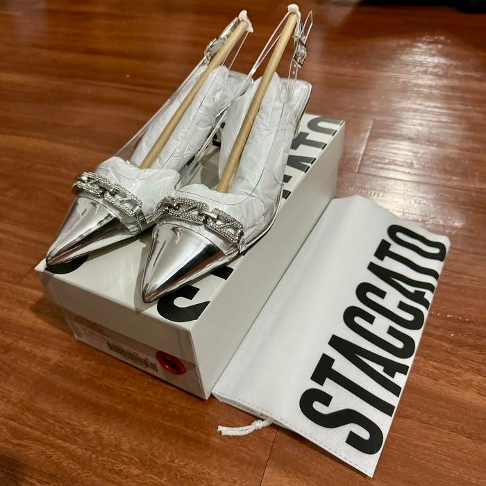 Staccato High Heels Wanita Silver - Size 38 EUR