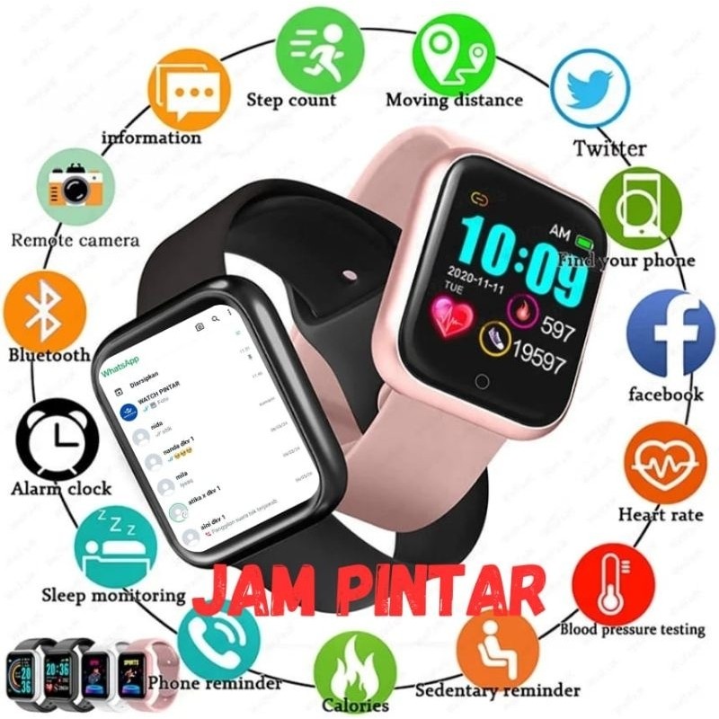 Jam Tangan Hp Pintar Android Smartwatch Anak Pria Wanita Dewasa Led Pelacak Kebugaran