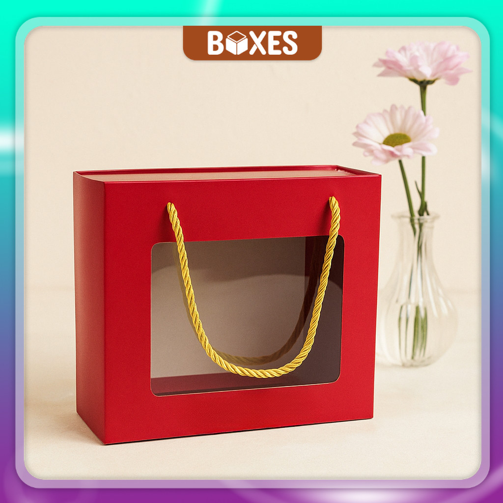 

Box Mika Slide Tali 17.5 x 7.5 x 17 Cm / Packaging dus toples kue kering / Box Kue isi 2 Toples 350g / Box Bridesmaid / Kotak Paper bag | HH04