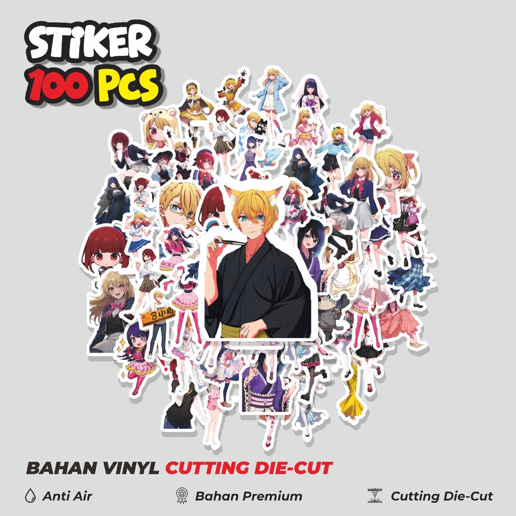 

Terbaru! 50 pcs Stiker Anime Oshi no Ko Dekorasi Lucu Kreatif untuk Notebook, Skateboard, HP