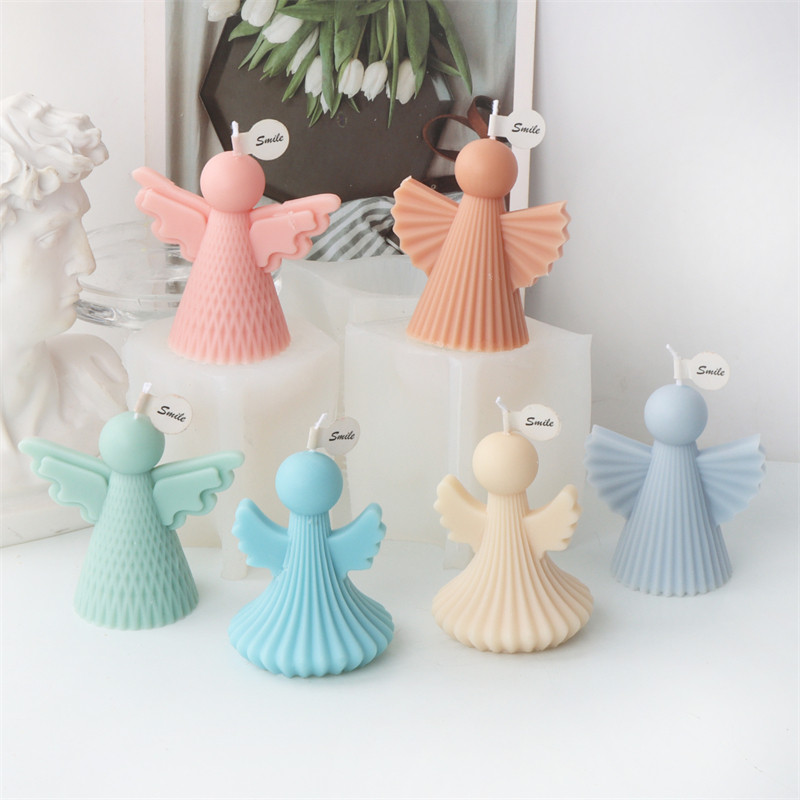 

New 3D Simplicity Angel Silicone Candle Molds DIY Geometric Angel Handmade Aromatherapy Candle Gypsum Resin Molds Home Decor