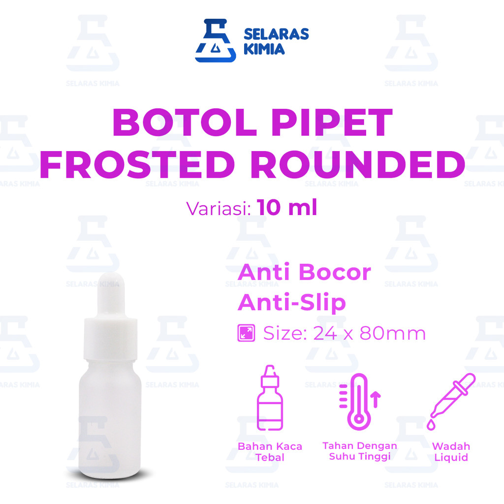 Botol Pipet Kaca Tebal Frosted 10ML / Botol Serum Kaca Buram 10 ML / Frosted Pipette Bottle / Droppe