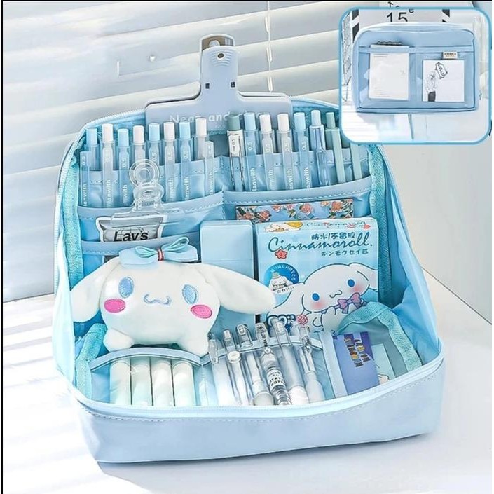 

[New Arrival] TEMPAT PENSIL KOREA MULTI SEKAT UKURAN JUMBO - PNSL JUMBO BIRU