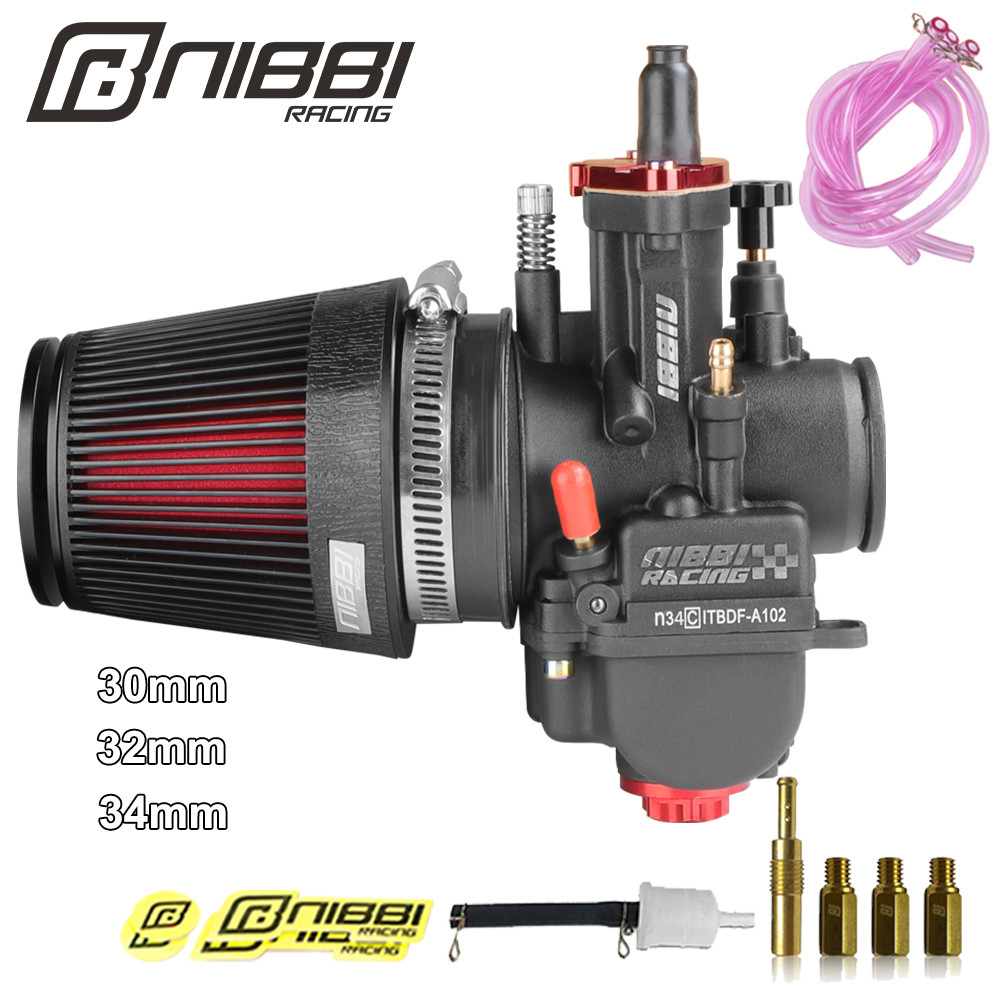 NIBBI High Performance Motorcycle PWK Carburetor CNC Air Filter Kit pwk30/32/34mm Power Jet Carb for