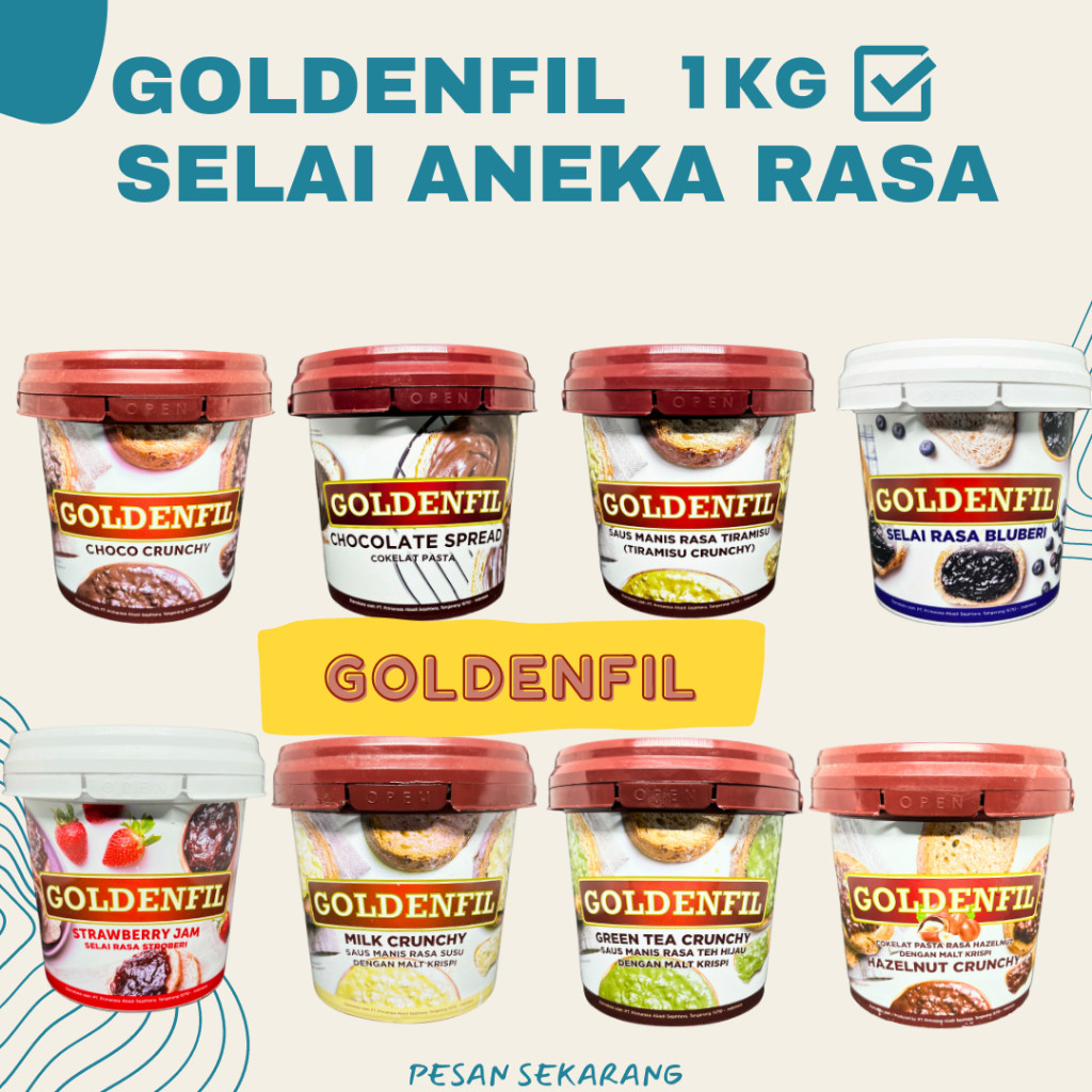 Goldenfil Selai Crunchy / Selai Roti Aneka Rasa 1 Kg