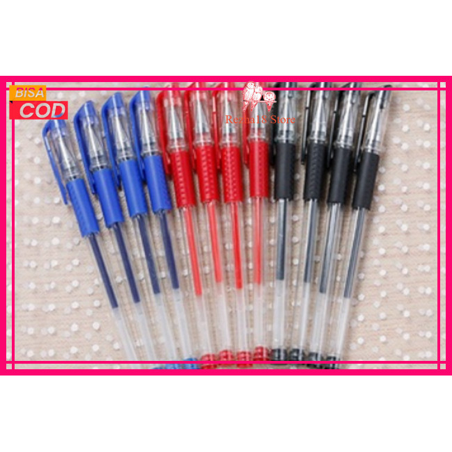 

R18 Pulpen Gel Pena gel 0,5 mm Pulpen Tinta Hitam Biru Merah Watercolour INK