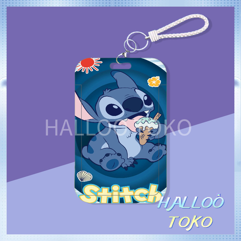 

ID CARD HOLDER MOTIF KAWAII TEMPAT KARTU PHOTOCARD PHOTO CARD Pelindung + Tali,Stitch Musim Panas