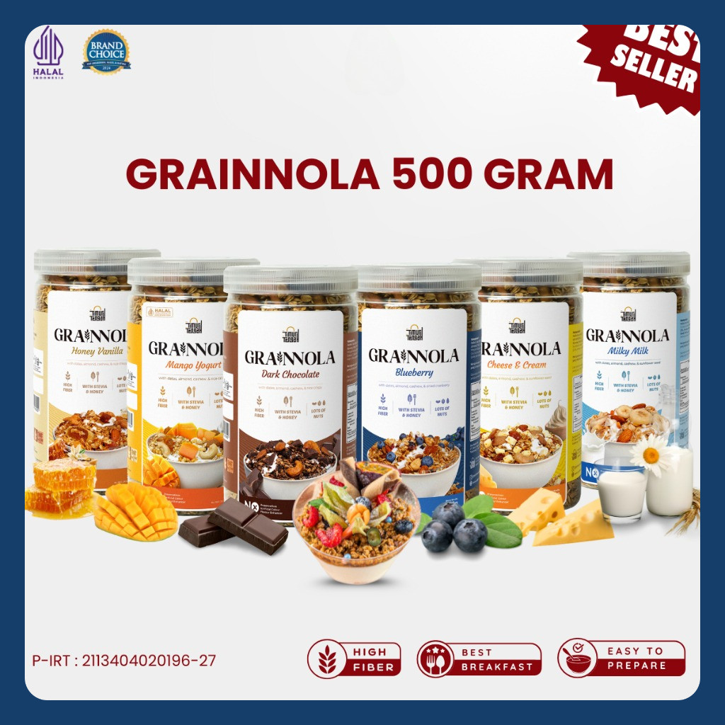 

Grainnola Timur Tengah 500 Gram - Granola Sereal Sarapan Oatmeal Cemilann Diet