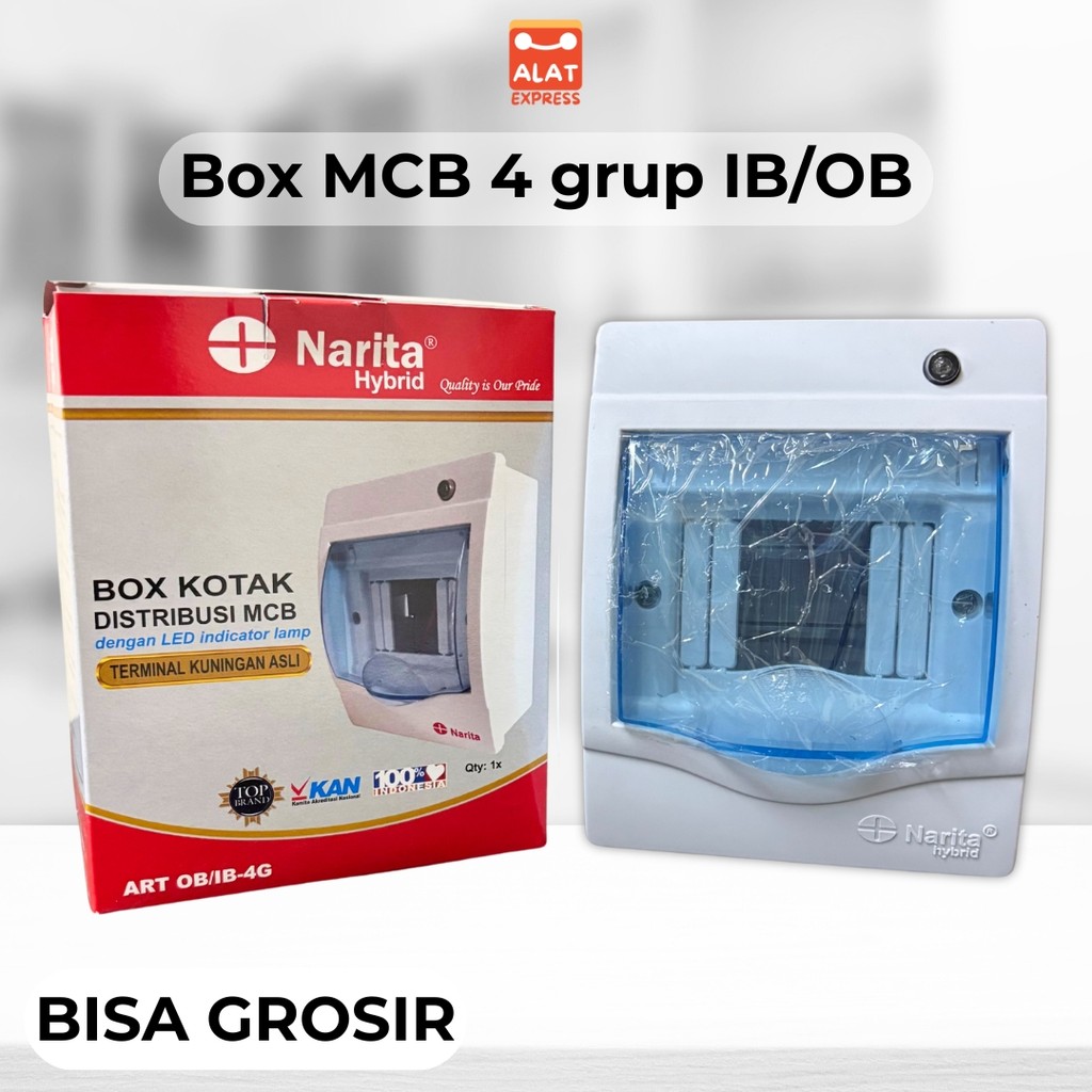 Box MCB 4 Grup NARITA Dudukan MCB Inbow Outbow  Tanam Tempel untuk Instalasi Listrik dan Kerapihan