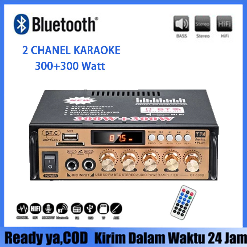 COD600W BT-198E Amplifier Karaoke Bluetooth Power Amplifier Power Amplifier Wireless Bluetooth