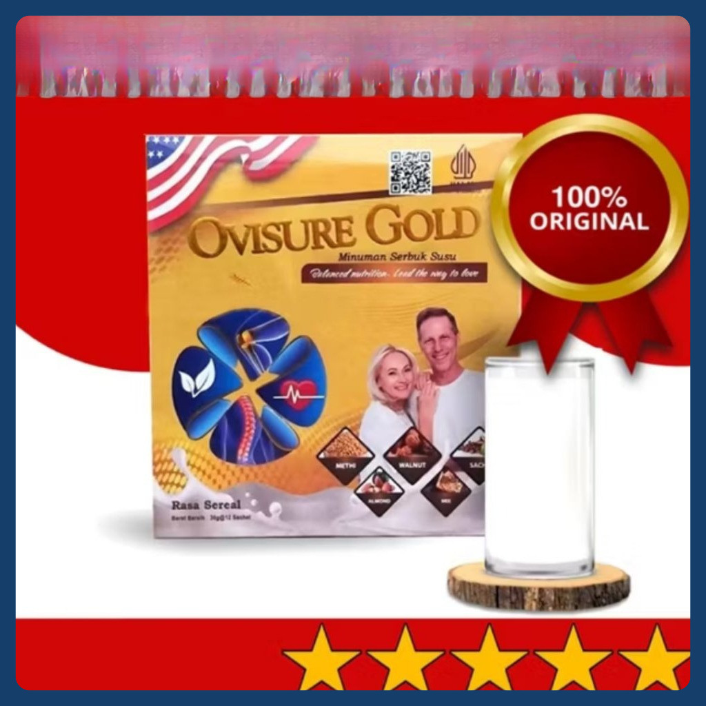 

New Ovisure Gold Milk Official Store Asli - Susu Bubuk Murni Mengobati Nyeri Tulang Otot Sendi Ampuh 1 Box Isi 12 Sachet 100% Original BPOM