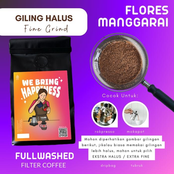 

Kopi Arabika Flores Manggarai Premium 1 kg (biji/bubuk) - Giling Halus, 100g