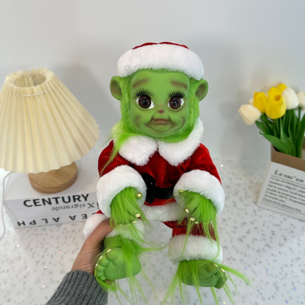 

1pc Christmas Green Monster doll Christmas decoration plush dolls, fun Christmas gift creative doll ornaments, home decoration o