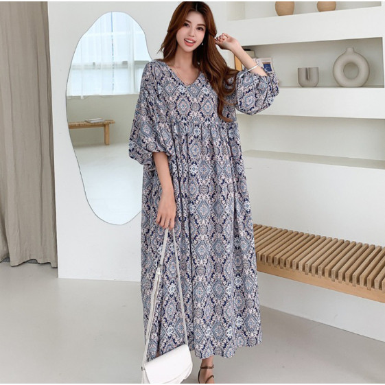 JAMIN MURAH Dress Katun Bordir Dress Balon Calistha Pantai Outfit Wanita Hijab Dress Batik Jumbo Dre