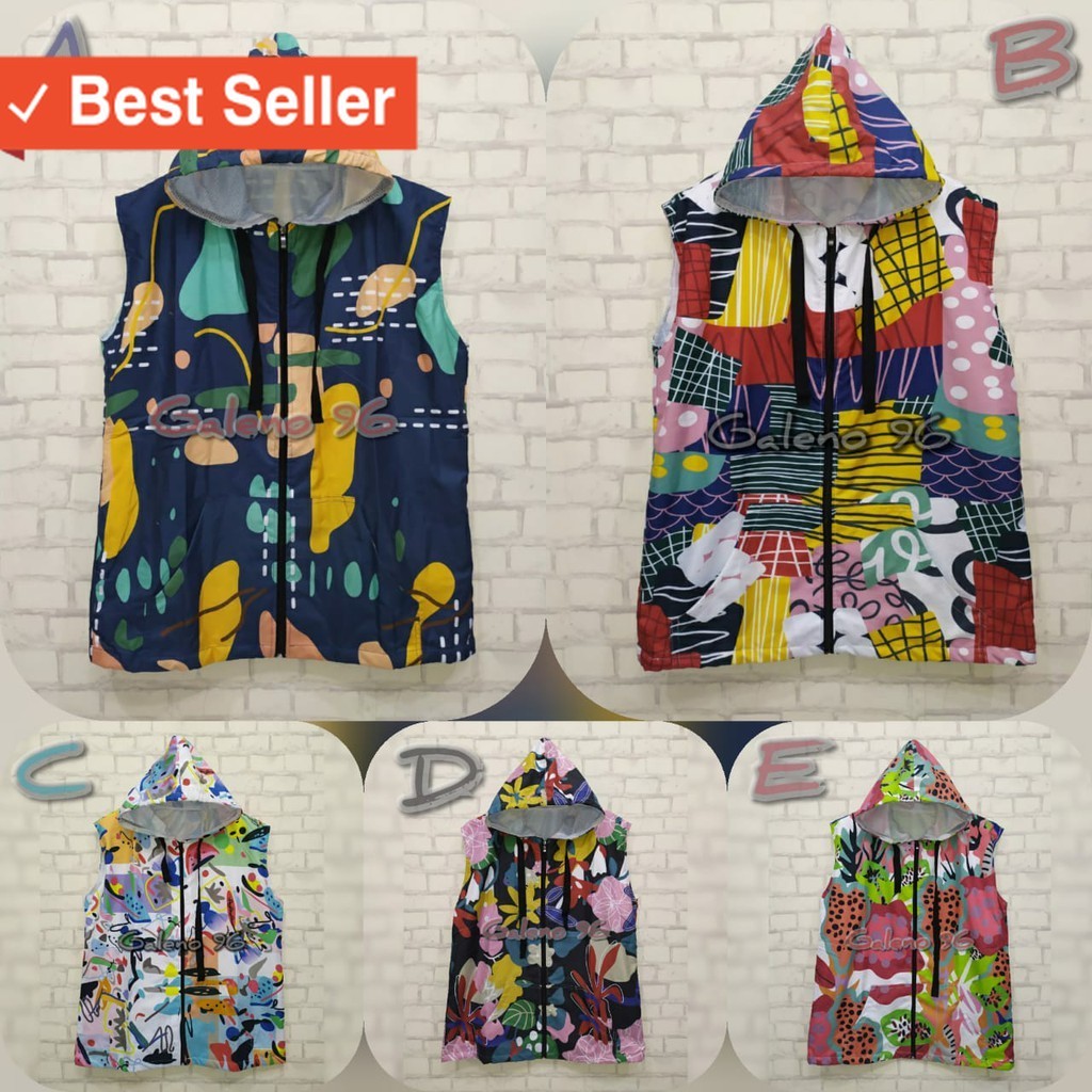 Baju Sport Wanita Muslimah / Rompi Parasut Printing / Rompi Parasut Wanita / Rompi Sepeda Wanita