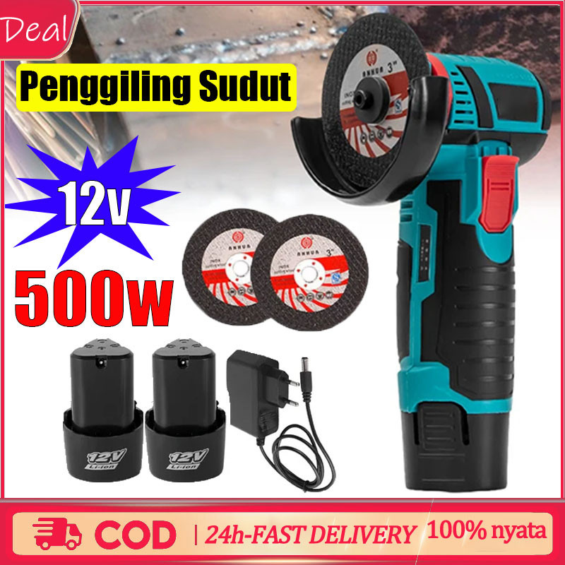 GANDISOP Mesin Gerinda Cordless /mesin gerinda tangan/gerinda baterai / Angle Grinder 12V Mesin guri