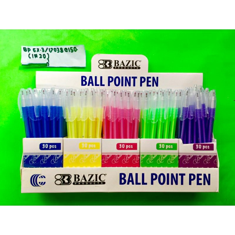 

(150PC) BOLPOIN BAZIC GX-3/17038 Cover Trans Warna ISI 150PC Tinta Warna Hitam Only