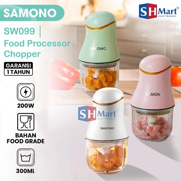 SAMONO FOOD CHOPPER KACA BLENDER MULTIFUNGSI 0.3 L FOOD PROCESSOR PENGGILING DAGING ELEKTRIK MULTIFU