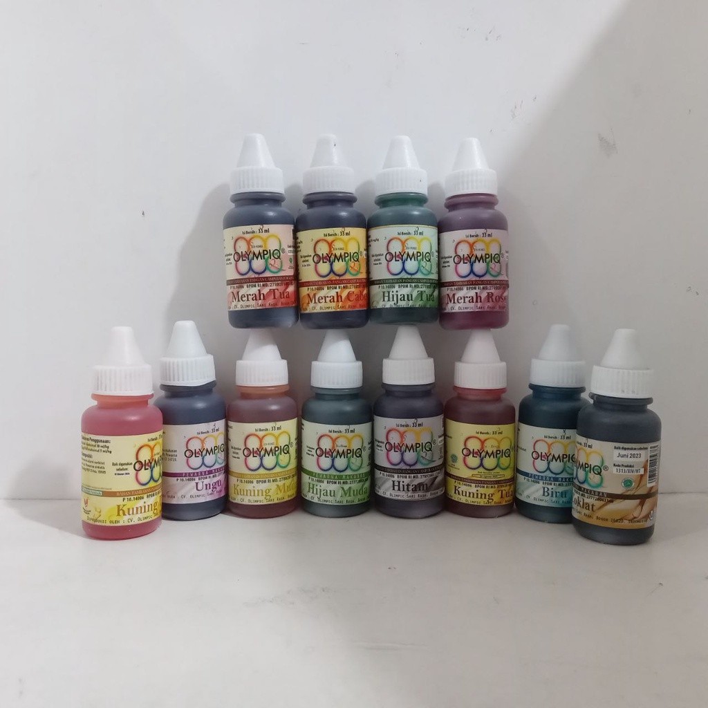 

[oddsolshop] pekanbaru/Olympiq Pewarna Makanan Bahan Kue Baking Mix 33ML Hijau Muda Merah Tua