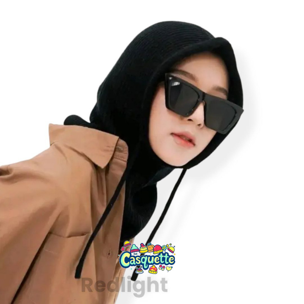 Redlight - hijab rajut kupluk hoodie Rajut BLACLAVA Rajut Premium Tebal