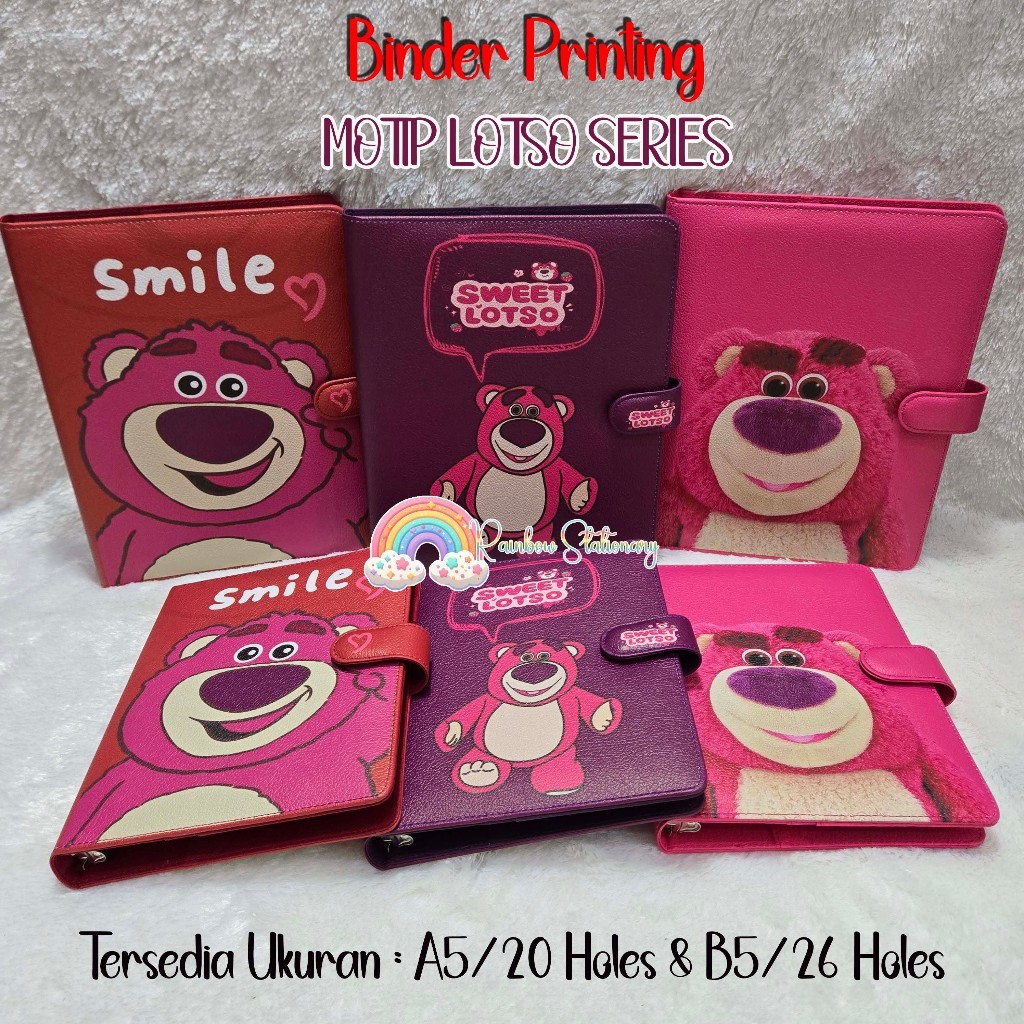 

Binder Printing Motip Lotso Series. Tersedia Ukuran A5/20 holes & B5/26 Holes