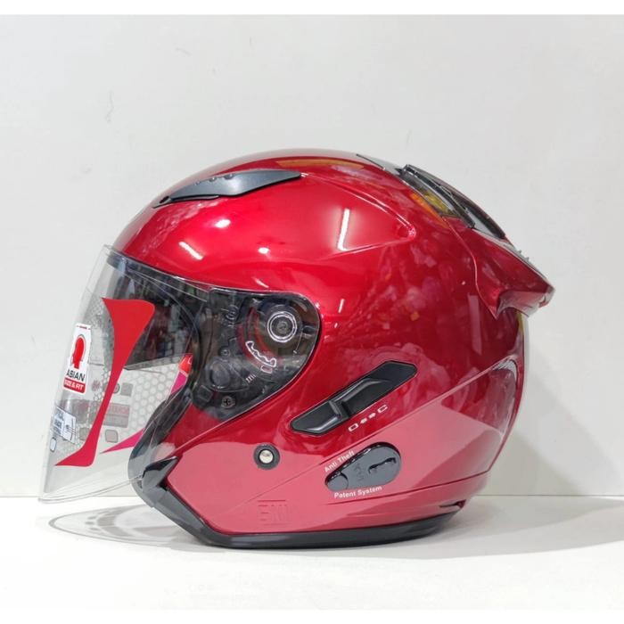 HELM KYT GALAXY FLAT R DOUBLE VISOR - merah maron, M