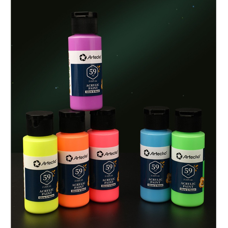 

59ml Luminous Acrylic Pigment Full Color Cyclic Luminescence Handmade DIY Graffiti Painting Halloween Decoration