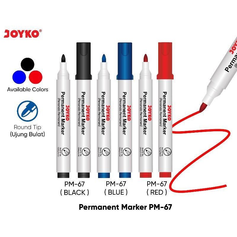 

JOYKO PERMANENT MARKER ROUND TIP / SPIDOL PERMANEN JOYKO PM-67 PENANDA