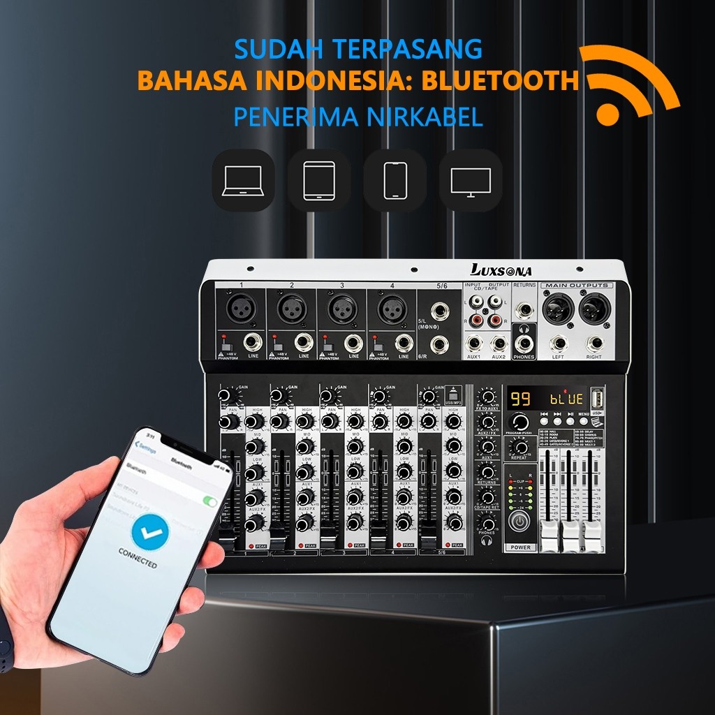 JAMIN MURAH 4/6 channel Mixer audio/99DSP Effect mini Mixer/6 Saluran Digital Mixer/Misker Audio Pro