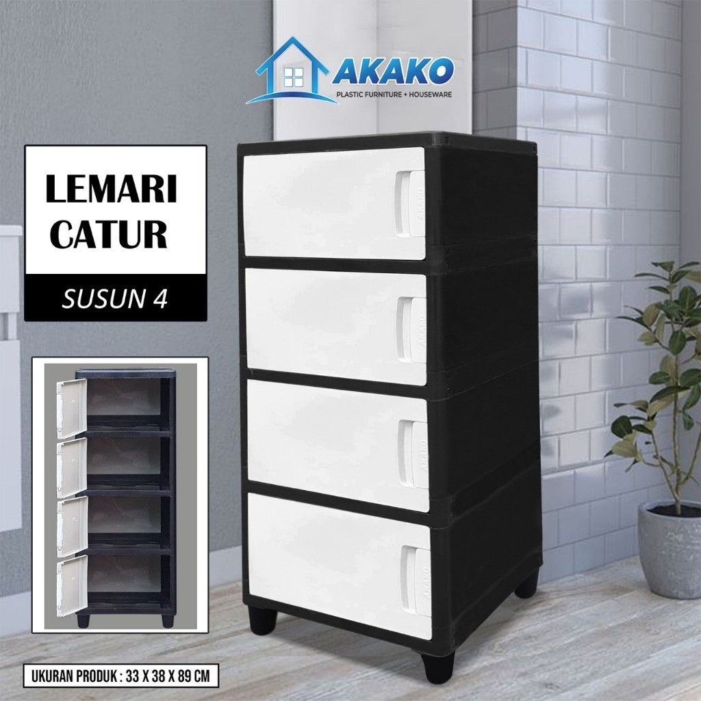KAMEJING AKAKO - Lemari Pakaian Plastik Swing Catur 1 Pintu Diamond dan Polos Susun 2, 3, 4 dan 5
