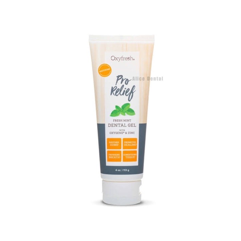 Oxyfresh gel pro relief oxygel dental gel oxygene prorelief alice dental